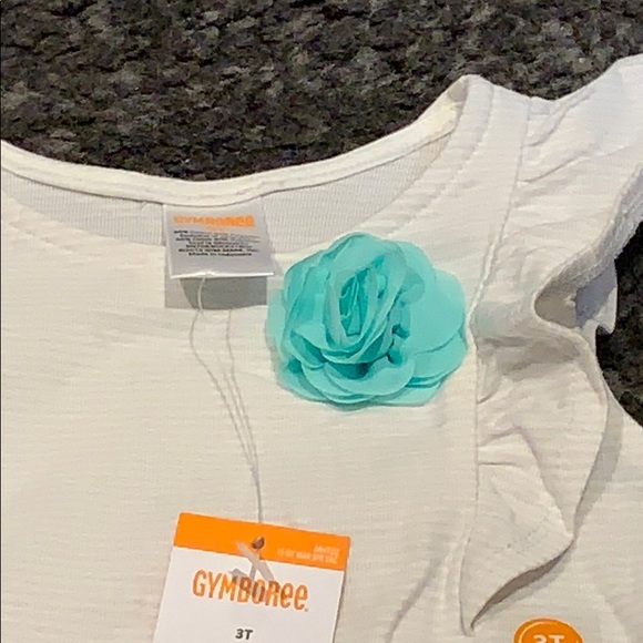 🎀 NWT Gymboree 3T Girl Top Mint Green White 🌼 - Picture 2 of 2